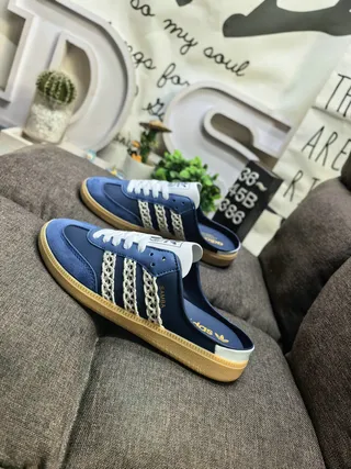 Adidas Samba Mule de Ante Azul con Cordones Zapatos Casuales 7