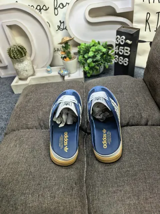 Adidas Samba Mule de Ante Azul con Cordones Zapatos Casuales 8