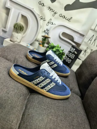 Adidas Samba Mule de Ante Azul con Cordones Zapatos Casuales 9