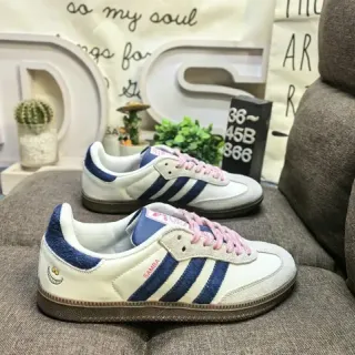 Adidas Samba Off-White Navy Pink حذاء أسلوب حياة