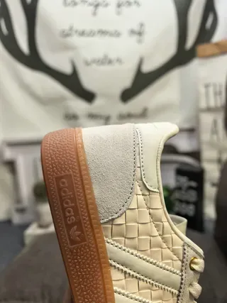 Adidas Samba OG بيج منسوج أسلوب حياة حذاء رياضي 3