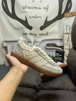 Adidas Samba OG بيج منسوج أسلوب حياة حذاء رياضي 5