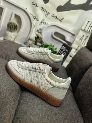 Adidas Samba OG بيج منسوج أسلوب حياة حذاء رياضي 7