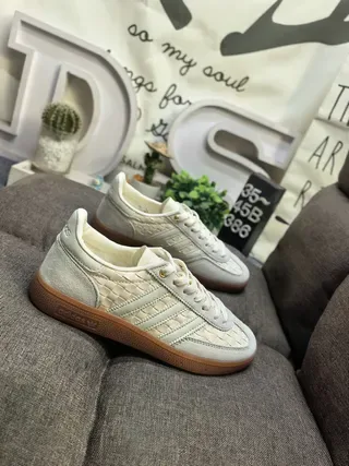 Adidas Samba OG بيج منسوج أسلوب حياة حذاء رياضي 9