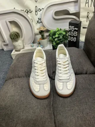 Adidas Samba OG بيج منسوج أسلوب حياة حذاء رياضي 10