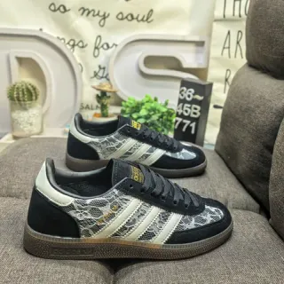 Adidas Samba OG أسود كريم Lace-Overlay حذاء أسلوب حياة