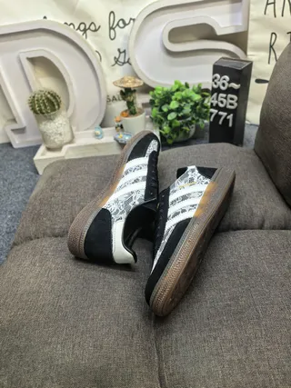Adidas Samba OG काला क्रीम Lace-Overlay लाइफस्टाइल स्नीकर 6
