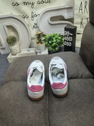 Adidas Samba White and Pink Lifestyle Sneakers 8