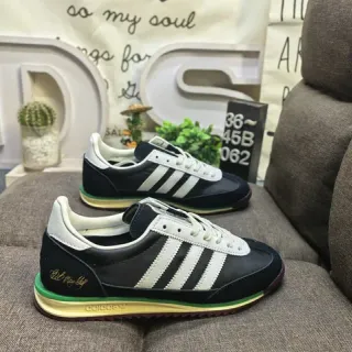 Adidas Spezial أسود أبيض أخضر ليمو أحذية رياضية أسلوب الحياة
