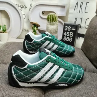 Adidas Spezial أحذية رياضية أسلوب حياة خضراء وبيضاء مقببة