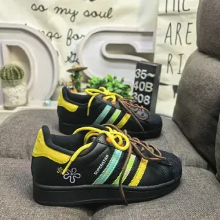 Adidas Superstar Zapatillas Lifestyle Floral Negro Amarillo Menta