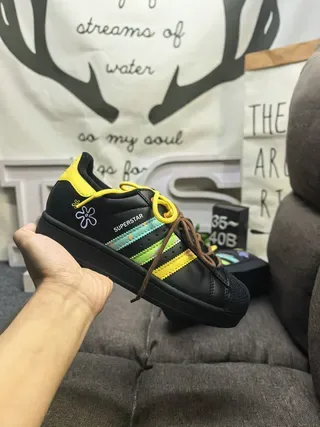 Adidas Superstar Zapatillas Lifestyle Floral Negro Amarillo Menta 5
