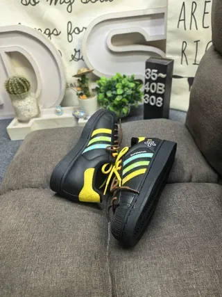 Adidas Superstar Zapatillas Lifestyle Floral Negro Amarillo Menta 6