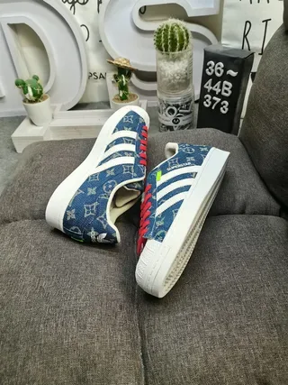 Adidas Superstar Denim Monogram Shell-Toe Lifestyle Sneakers 6