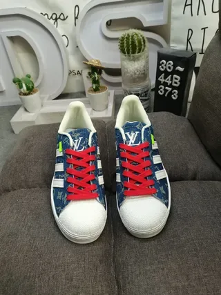 Adidas Superstar Denim Monogram Shell-Toe Lifestyle Sneakers 10