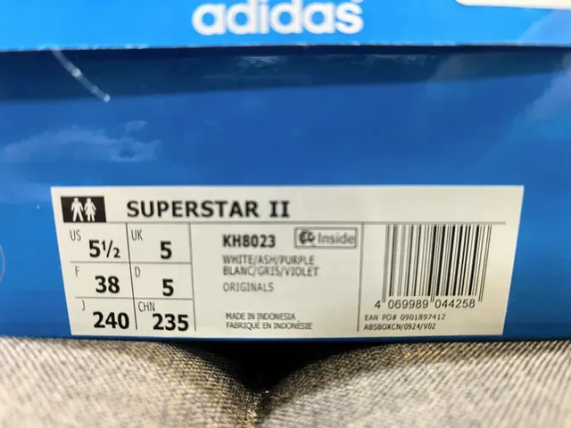 Adidas Superstar حذاء أسلوب حياة رمادي وبنفسجي مبطن بقماش كاروهات 2