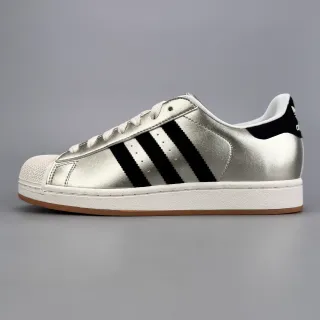 Adidas Superstar فضي معدني أسود حذاء رياضي أسلوب حياة