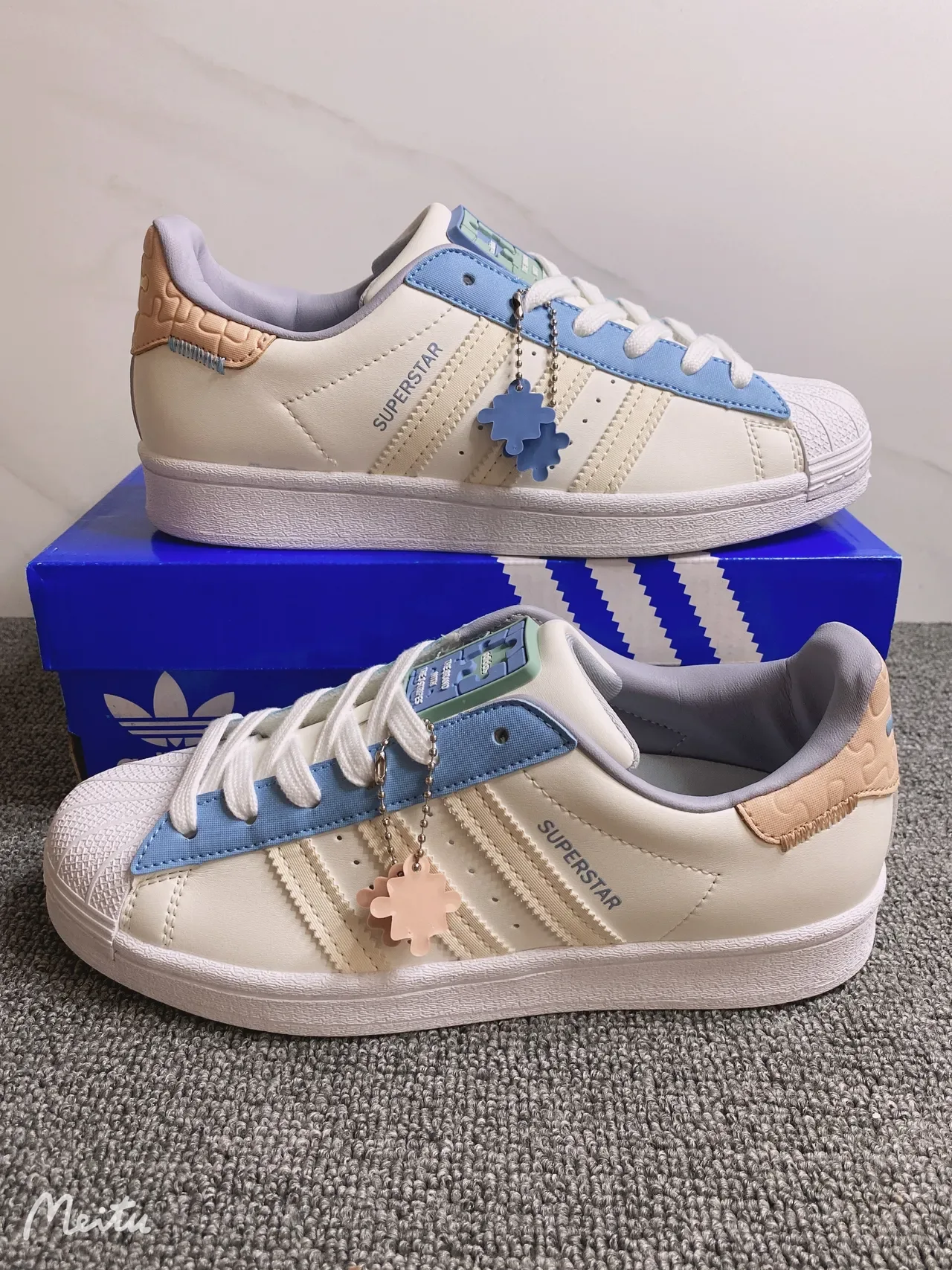 Adidas Superstar Off-White Azul Lavanda Tênis Lifestyle 7