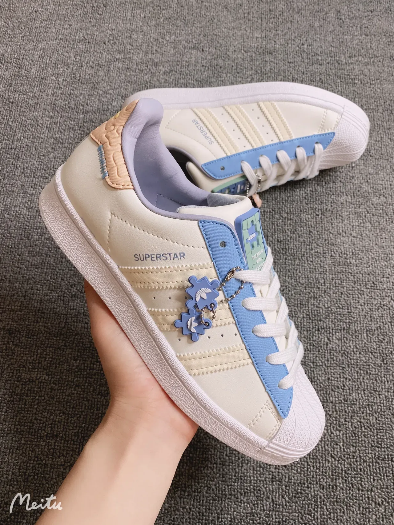 Adidas Superstar Off-White Azul Lavanda Tênis Lifestyle 9