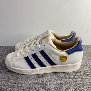 Adidas Superstar أبيض أزرق ذهبي لايف ستايل سنيكرز
