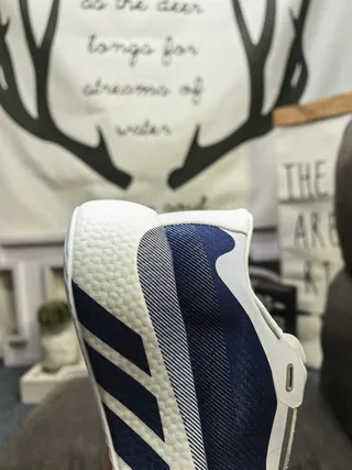Adidas Ultraboost أبيض بحري بدون لاس إغلاق شرائطي علوة شبكية محبوكة حذاء رياضي لايف ستايل 3