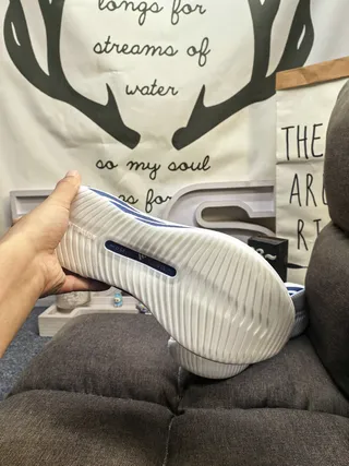 Adidas Ultraboost أبيض بحري بدون لاس إغلاق شرائطي علوة شبكية محبوكة حذاء رياضي لايف ستايل 4