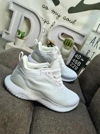Adidas White and Black Running Shoes 9