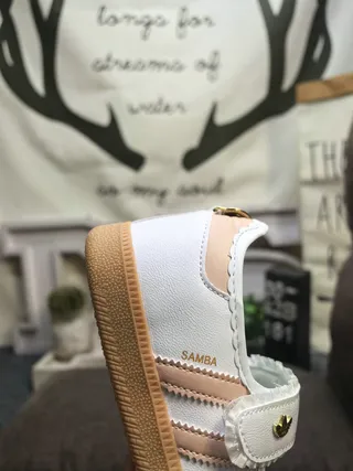 Adidas 白色米色 无带搭扣 玛丽珍鞋 3