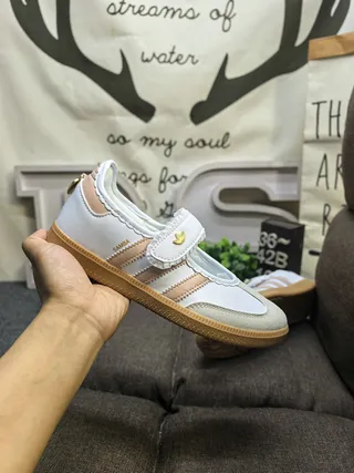 Adidas 白色米色 无带搭扣 玛丽珍鞋 5