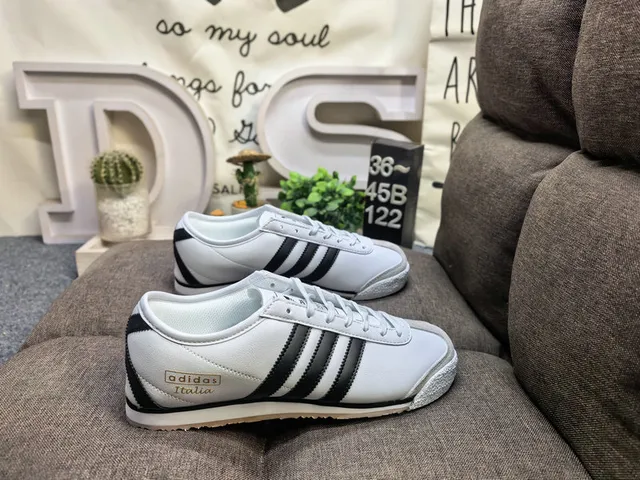 Adidas White Green Leather Upper Three Stripes Lifestyle Sneakers 21
