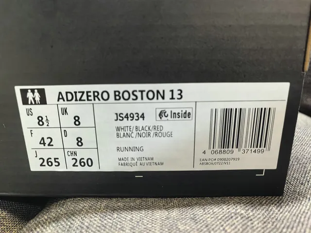 Adidas Blanc Rouge Matière Maille Conçue Supérieure Trois Rayures Marque Côté Chaussures De Course 2