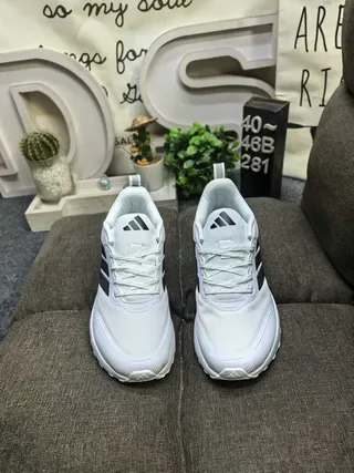 Adidas White Three-Stripe Water-Repellent Lifestyle Sneakers 10