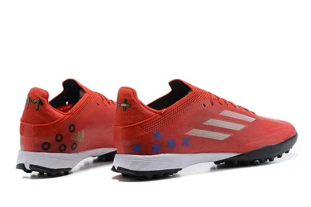 Adidas X Red Black Low-Cut Synthetic Mesh Upper Asymmetrical Lacing System Turf Soccer Shoes 5