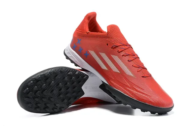 Adidas X Red Black Low-Cut Synthetic Mesh Upper Asymmetrical Lacing System Turf Soccer Shoes 6