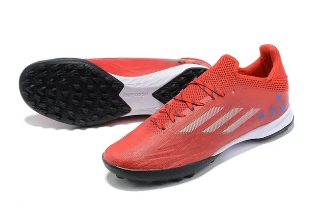 Adidas X Red Black Low-Cut Synthetic Mesh Upper Asymmetrical Lacing System Turf Soccer Shoes 7