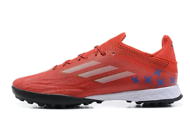 Adidas X Red Black Low-Cut Synthetic Mesh Upper Asymmetrical Lacing System Turf Soccer Shoes 10