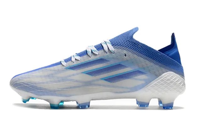 Adidas X Speedflow अर्धपारदर्शी सफेद नीली कठोर मैदान सॉकर जूते 7