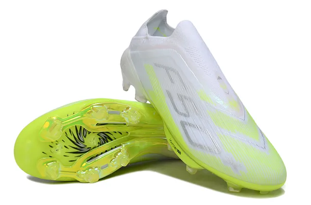 Adidas X 白黄色 低帮 袜套式鞋面 霓虹强调条纹 钉地足球鞋 4