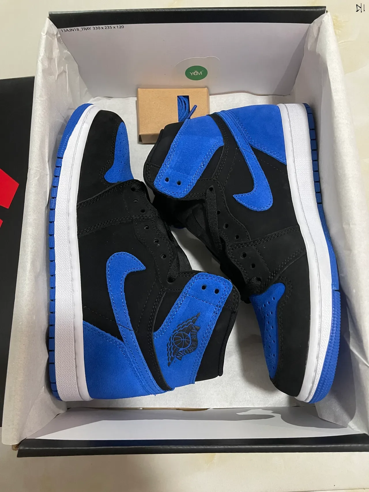 Air Jordan 1 Black Blue Hautes Suede et Cuir Chaussures de Basketball 9