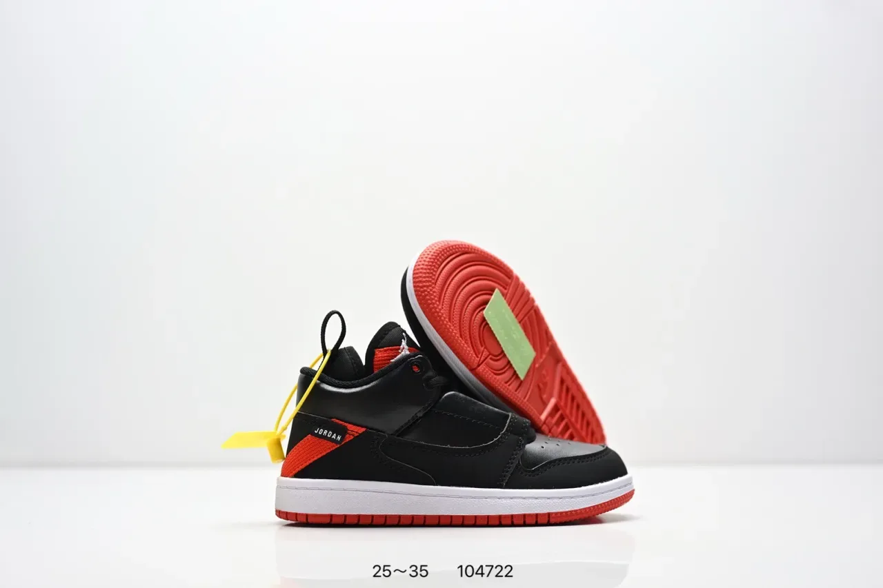 Air Jordan 1 काले सफेद पीले स्ट्रैप लाइफस्टाइल स्नीकर्स 2