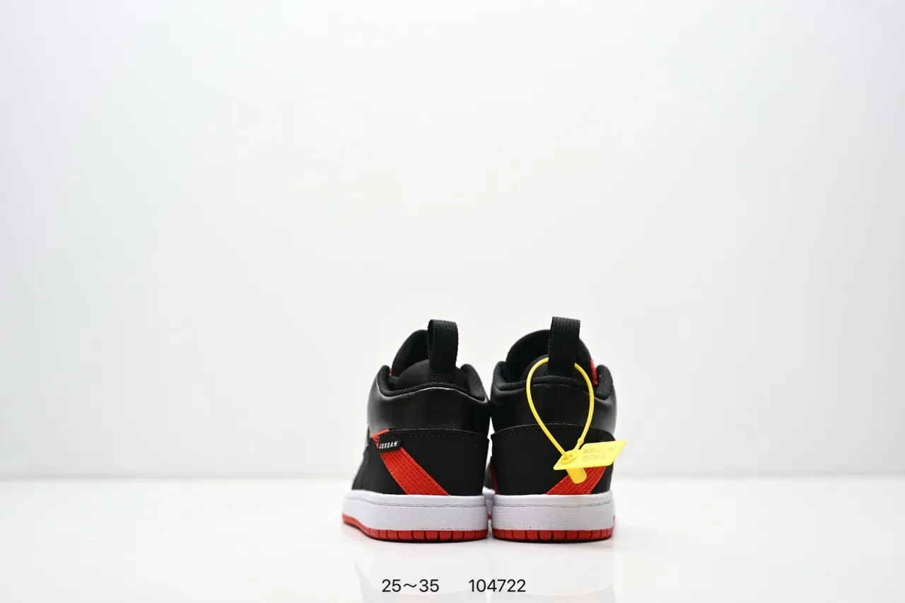 Air Jordan 1 काले सफेद पीले स्ट्रैप लाइफस्टाइल स्नीकर्स 9