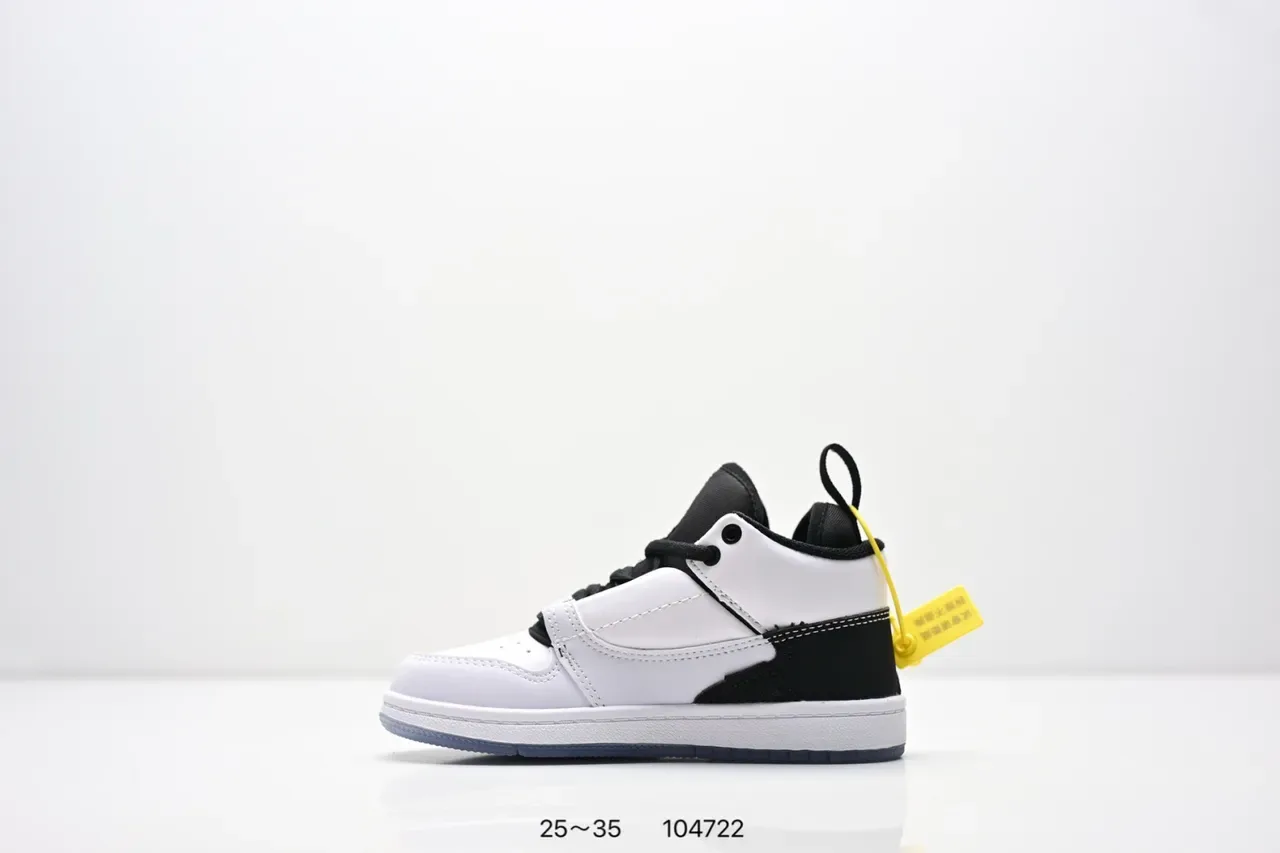 Air Jordan 1 काले सफेद पीले स्ट्रैप लाइफस्टाइल स्नीकर्स 22