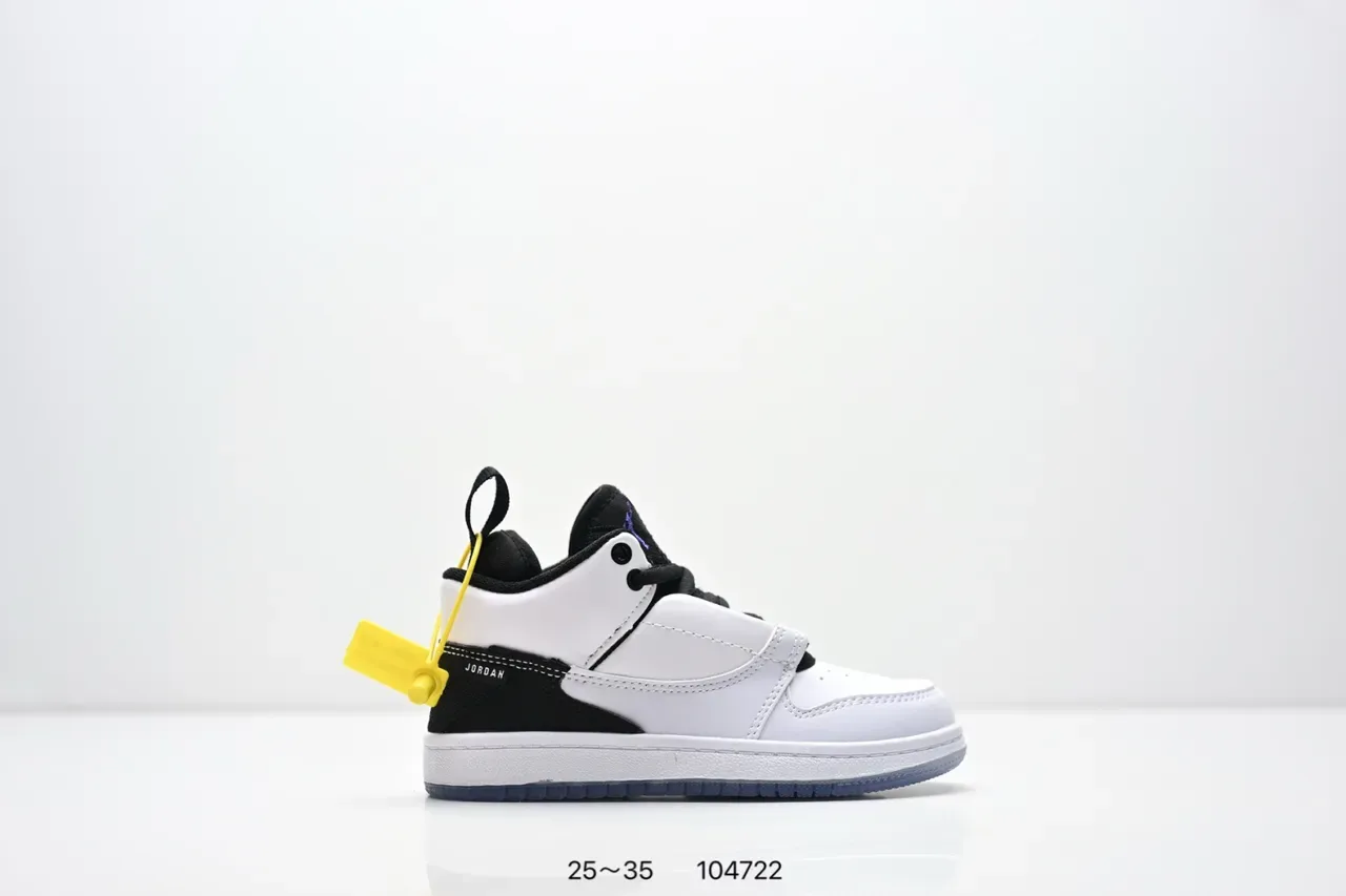 Air Jordan 1 काले सफेद पीले स्ट्रैप लाइफस्टाइल स्नीकर्स 23