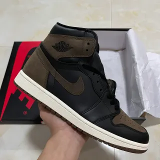 Tênis de basquete Air Jordan 1 High preto marrom off-white