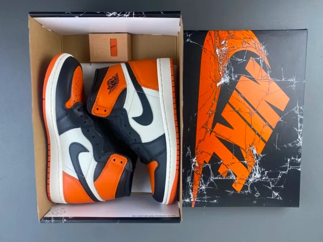 Tênis de basquete Air Jordan 1 High laranja preto branco 13