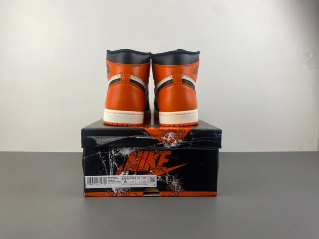 Tênis de basquete Air Jordan 1 High laranja preto branco 17