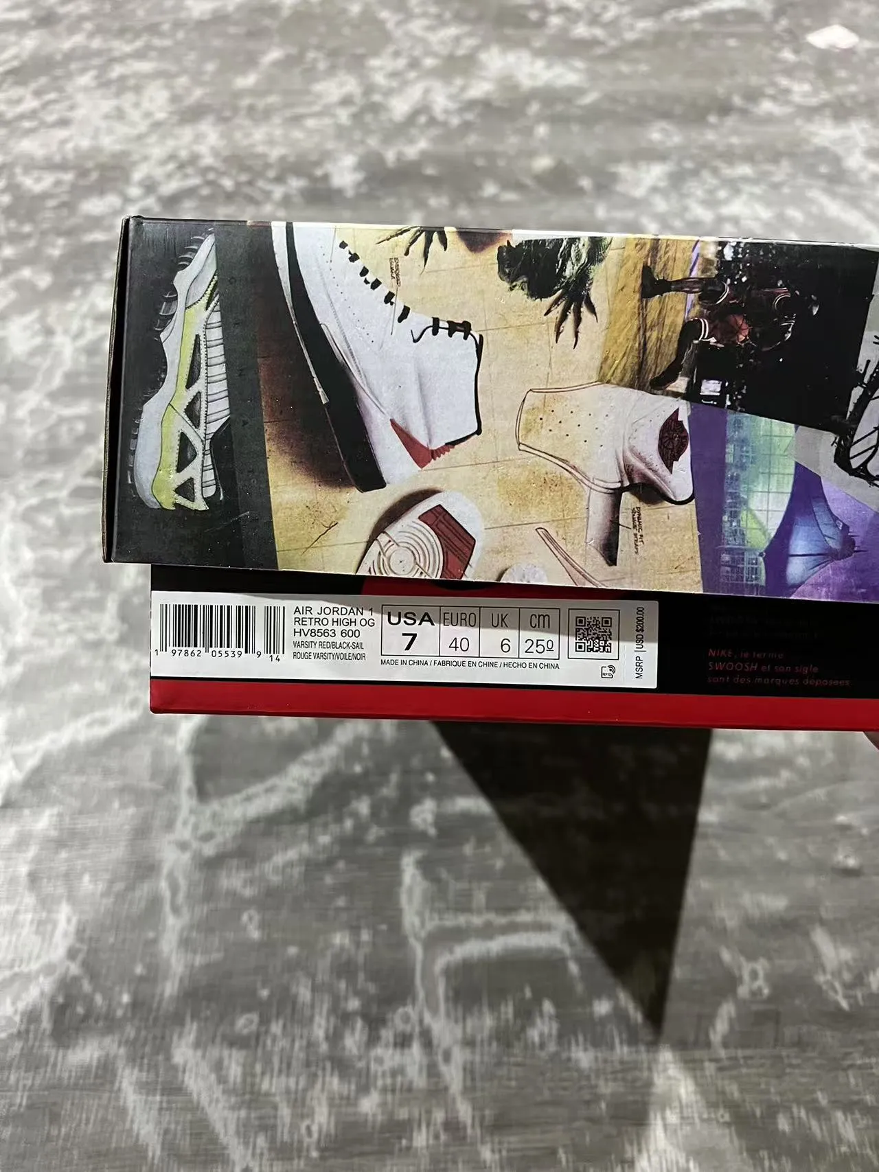 Chaussures de basketball Air Jordan 1 High rouge blanc noir 6