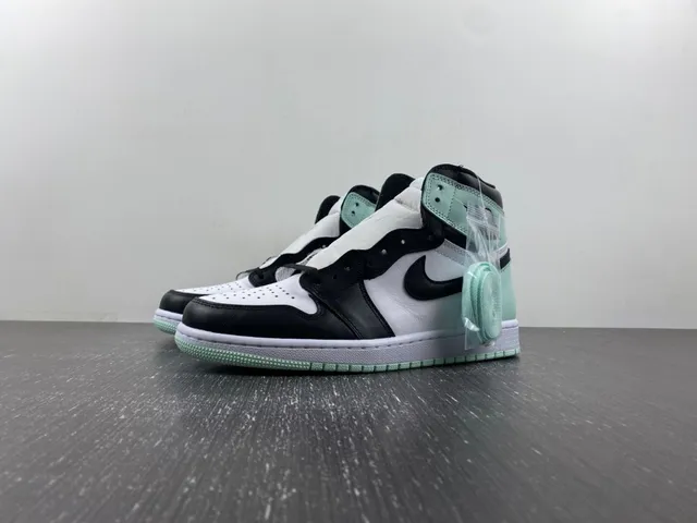 Air Jordan 1 মিন্ট গ্রিন কালো সাদা বাস্কেটবল জুতো 10