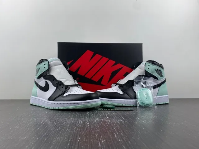 Air Jordan 1 মিন্ট গ্রিন কালো সাদা বাস্কেটবল জুতো 13