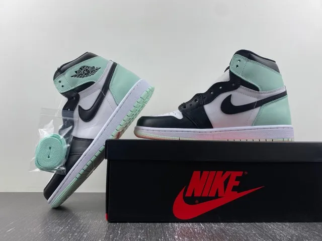 Air Jordan 1 মিন্ট গ্রিন কালো সাদা বাস্কেটবল জুতো 14